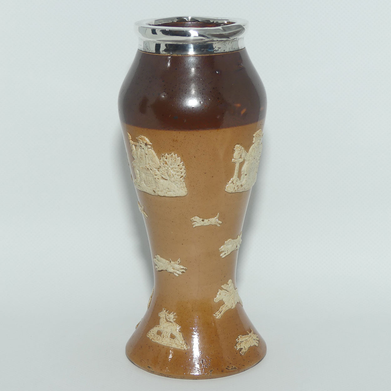 Royal Doulton Harvest Hunting vase with Silver rim | Shape 3929