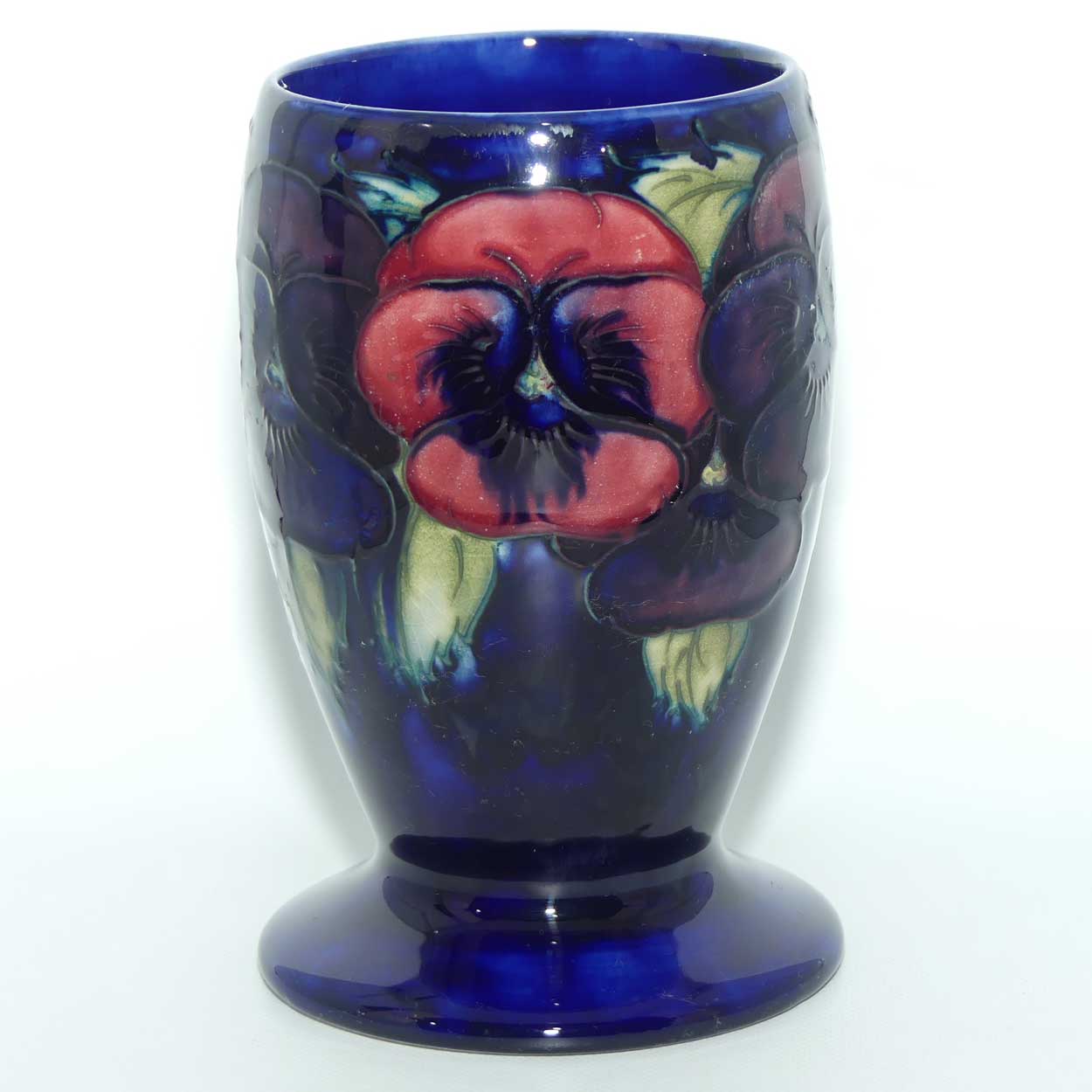 William Moorcroft Pansy vase with wide footed base | Shape 393