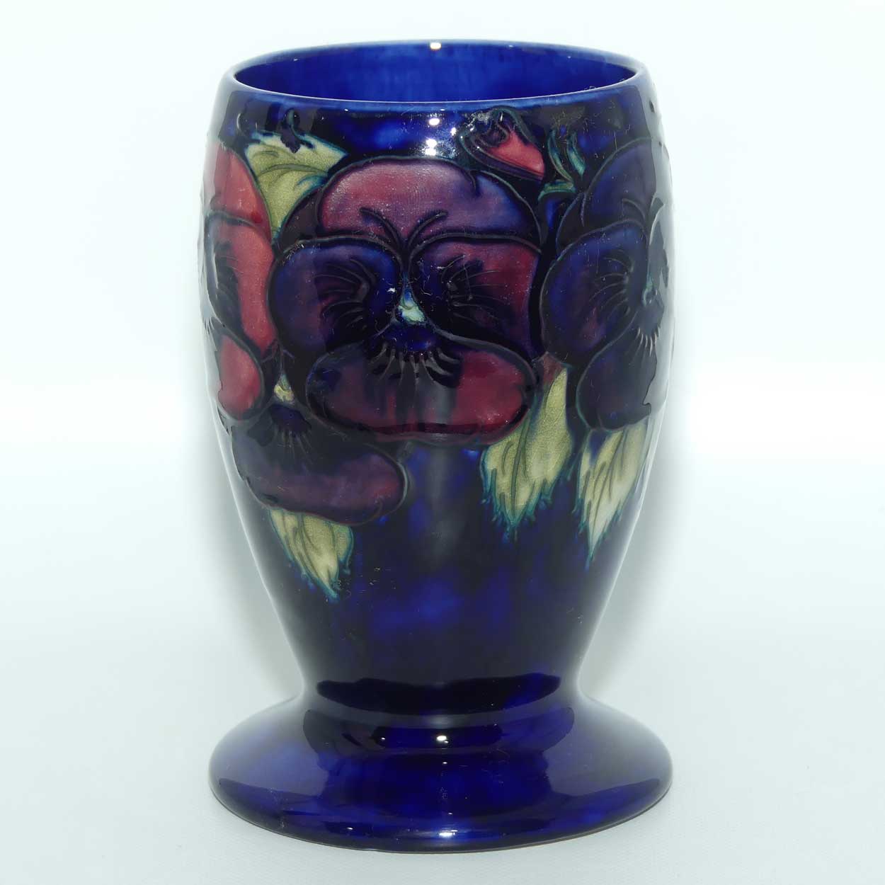 William Moorcroft Pansy vase with wide footed base | Shape 393