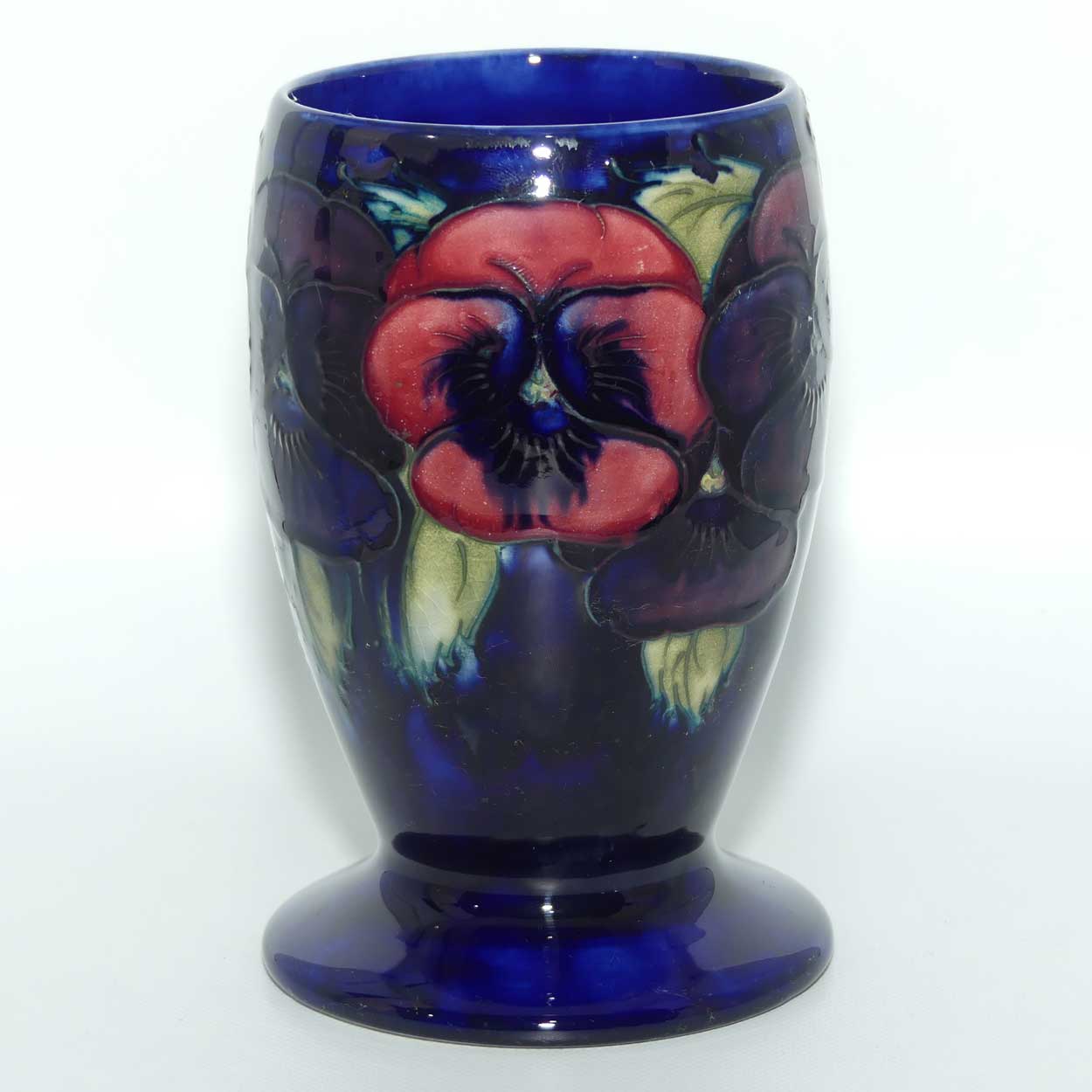 William Moorcroft Pansy vase with wide footed base | Shape 393