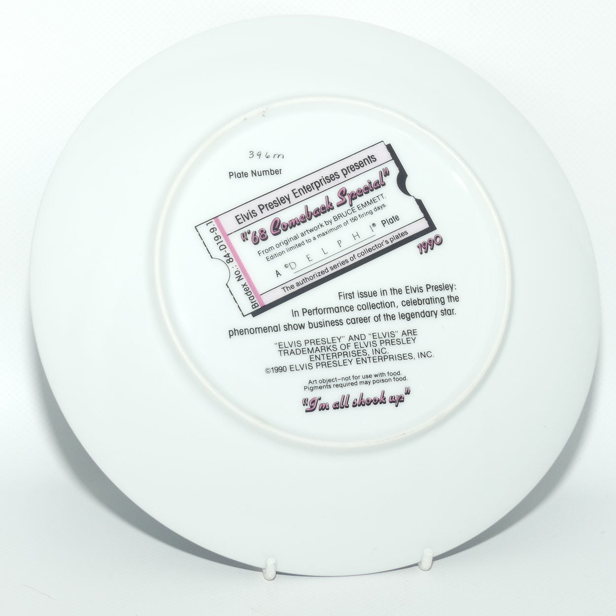 Bradford Exchange collector plate | Elvis Presley by Bruce Emmett | Plate 1 | 68 Comeback Special