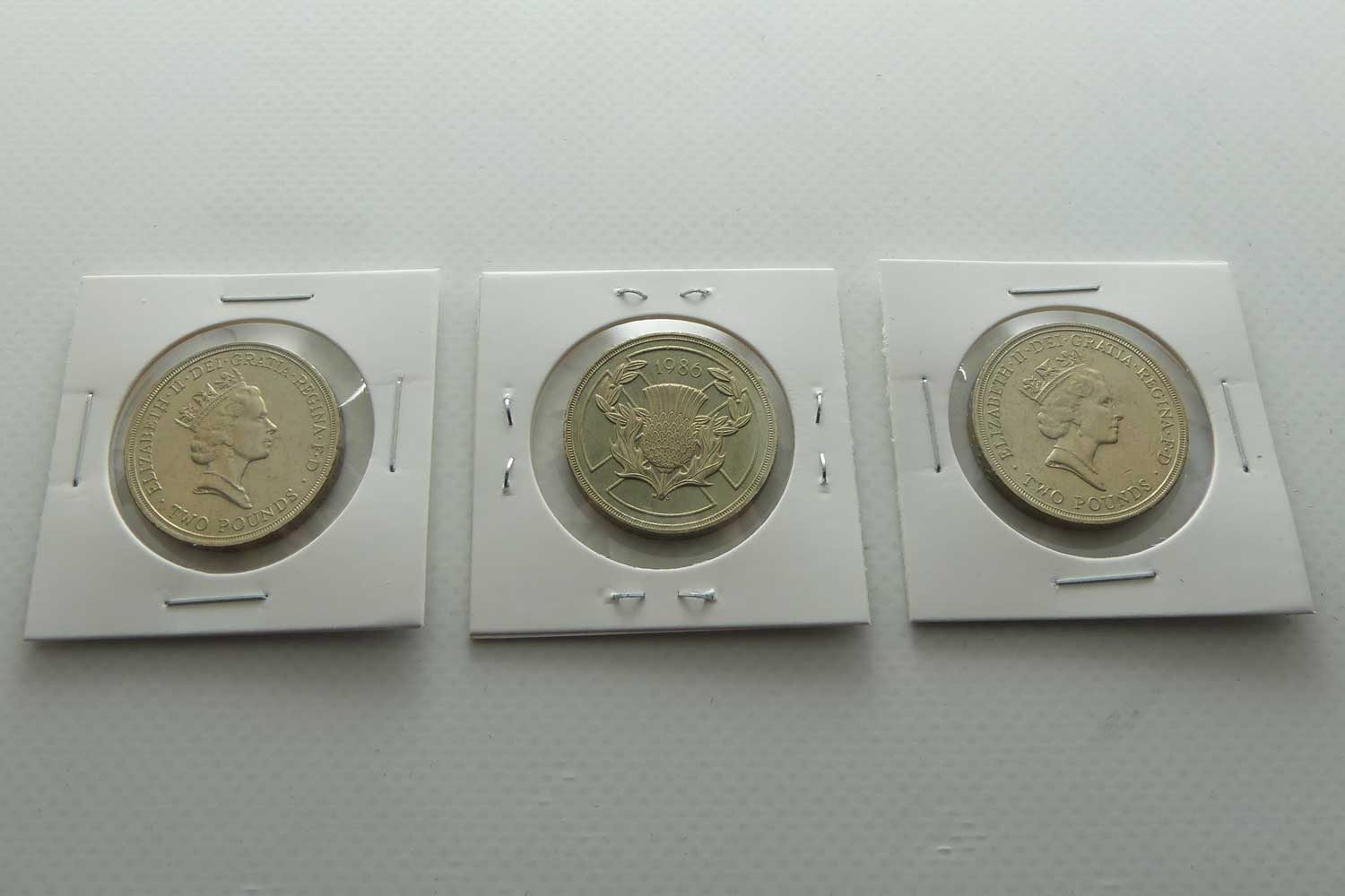 Great Britain 1986 Commonwealth Games 2 Pounds coins | collectors lot of 3 coins