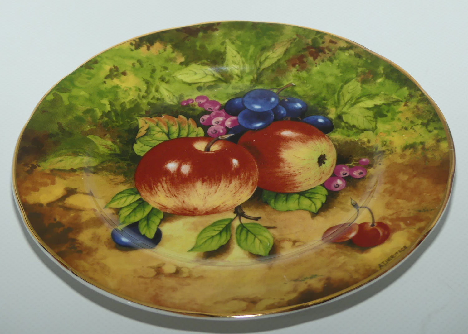 Fruits of Eden Bone China plate #3 | Apples, Grapes and Cherries by AJ Heritage
