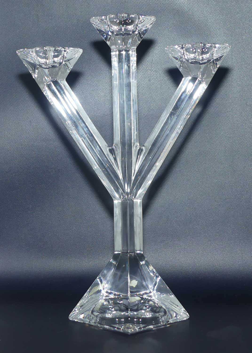 Villeroy & Boch Crystal Pisa pattern 3 branch candleabrum | boxed
