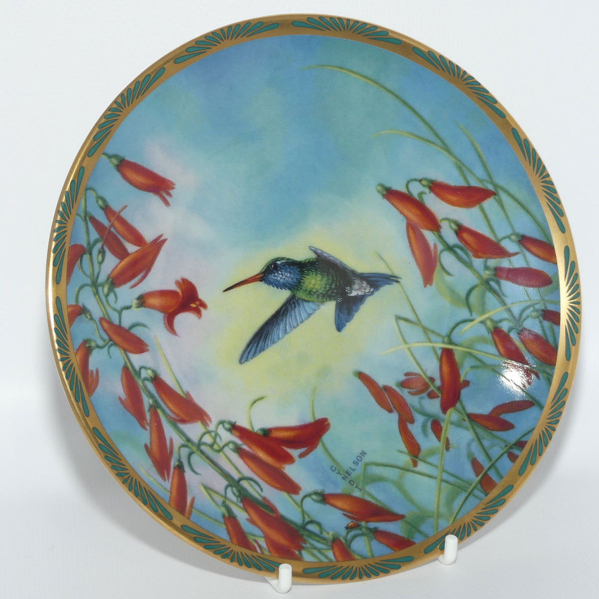 Bradex 84 P29 22.3 plate | Gems of Nature | Broad Billed Hummingbird and Penstemon + Cert