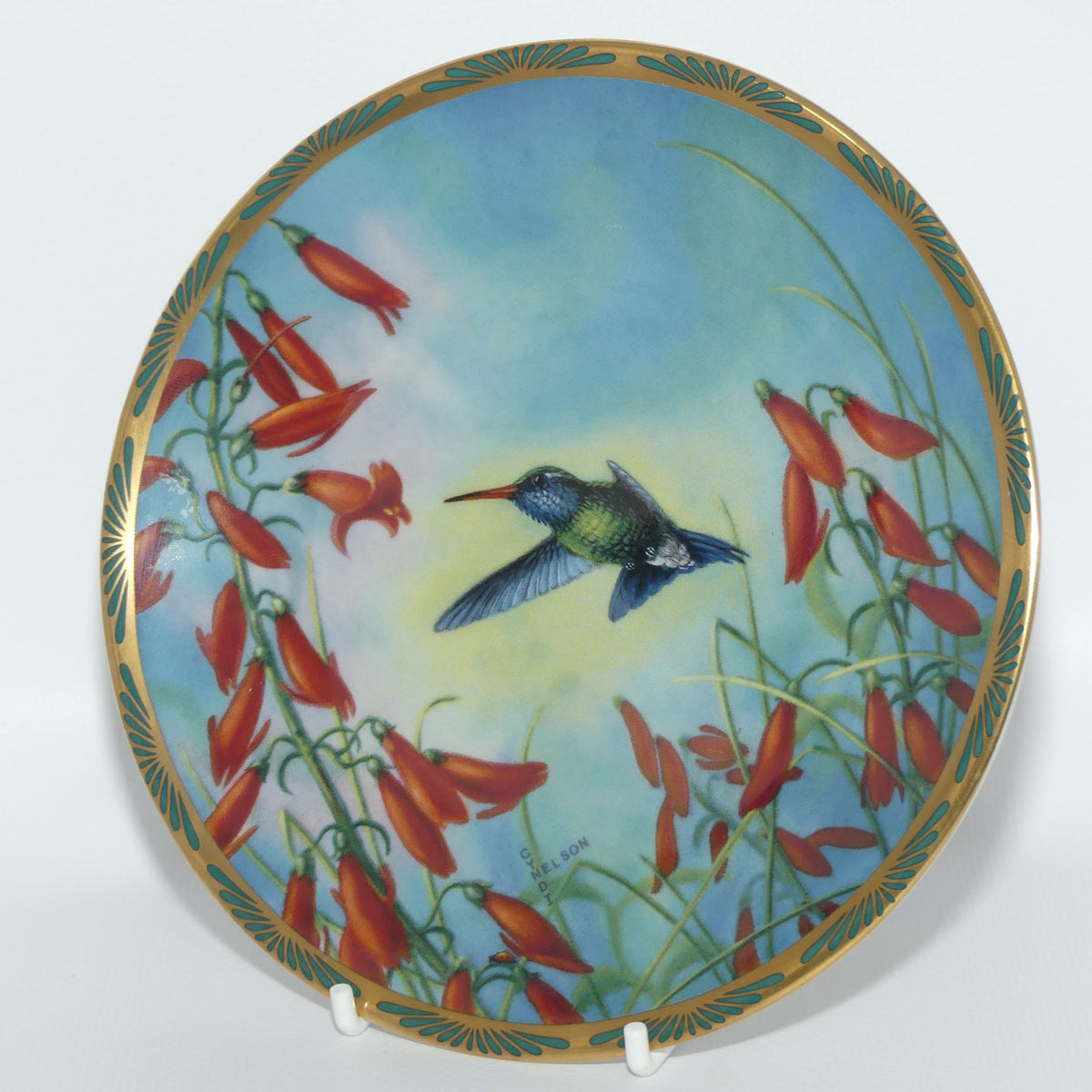 Bradex 84 P29 22.3 plate | Gems of Nature | Broad Billed Hummingbird and Penstemon + Cert