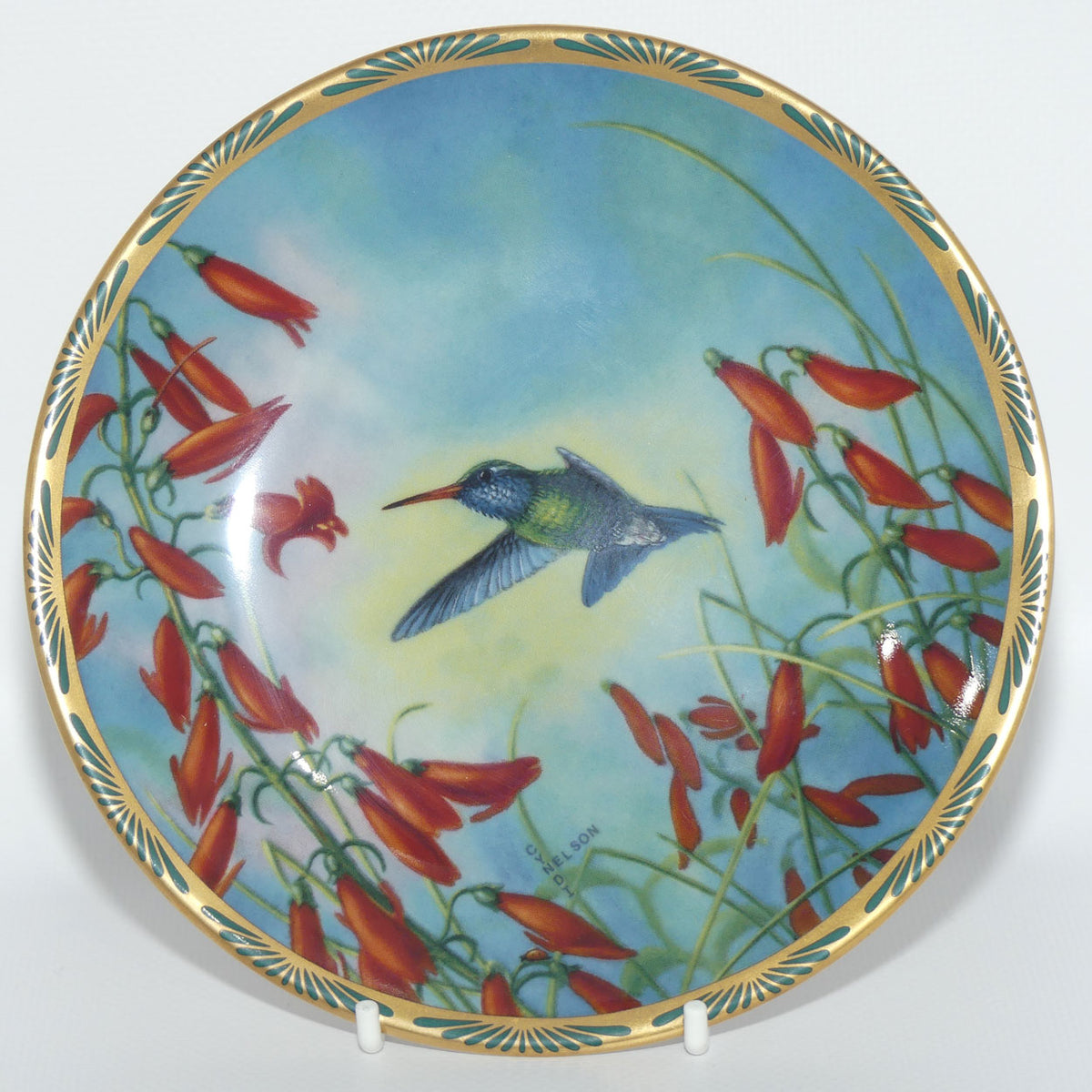 Bradex 84 P29 22.3 plate | Gems of Nature | Broad Billed Hummingbird and Penstemon + Cert