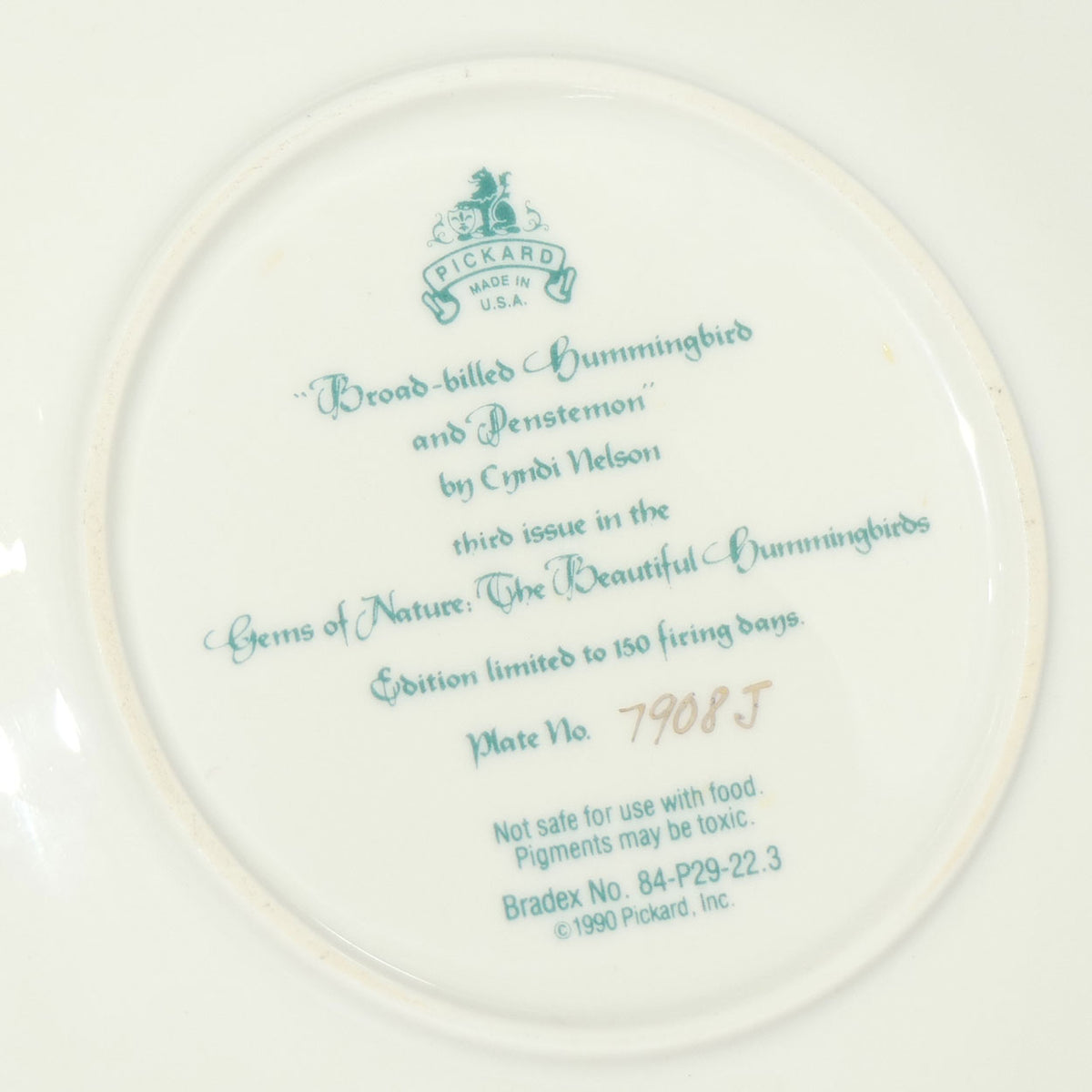 Bradex 84 P29 22.3 plate | Gems of Nature | Broad Billed Hummingbird and Penstemon + Cert
