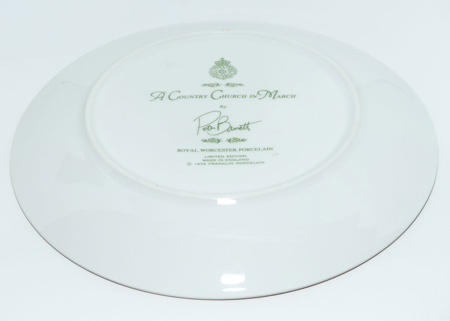 Royal Worcester for Franklin Porcelain | Peter Barnett | Months series | plate #3 | A Country Church in March
