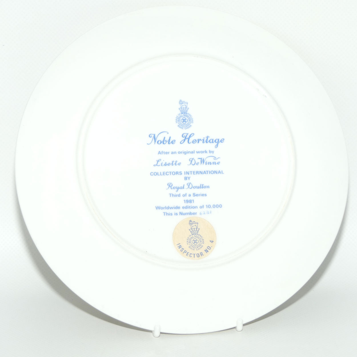 Royal Doulton Collectors International plate by Lisette De Winne #3 | Noble Heritage