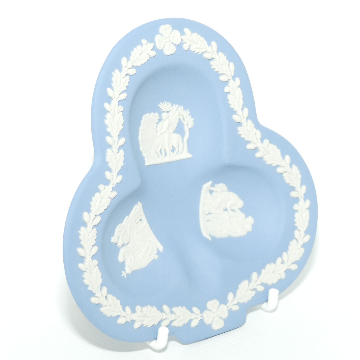 Wedgwood Jasper | White on Pale Blue | Clubs shape dish | #3