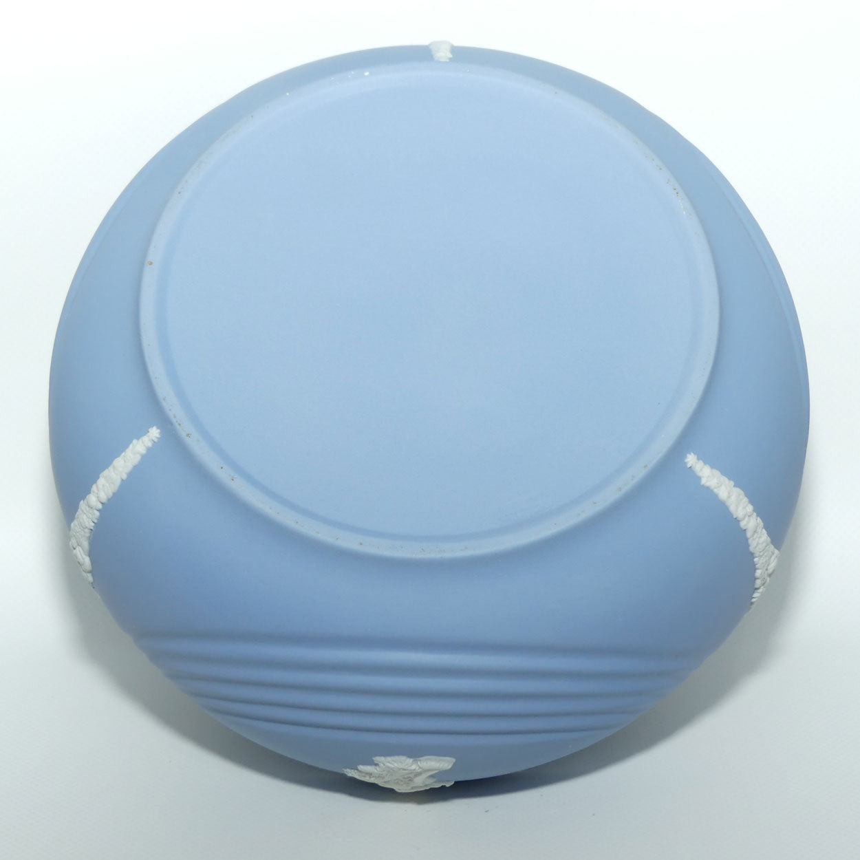 Wedgwood Jasper | White on Pale Blue bowl | 3 Cameo Scenes | Curved design | 22cm diam