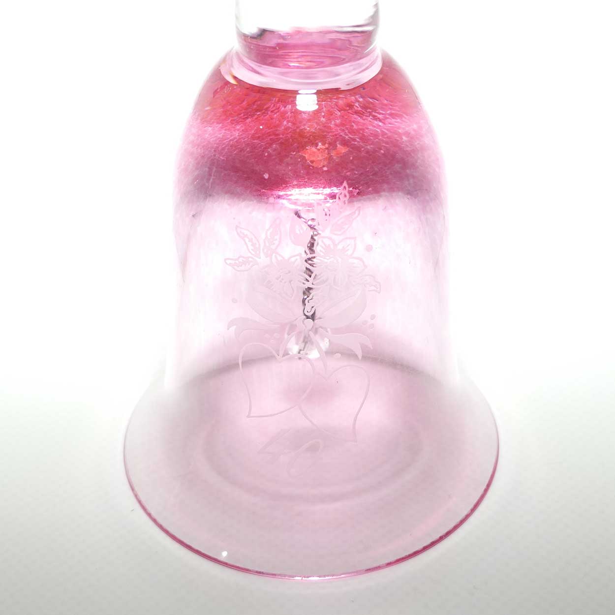 Cranberry Glass Bell | engraved for 40th Wedding Anniversary | Ruby Wedding