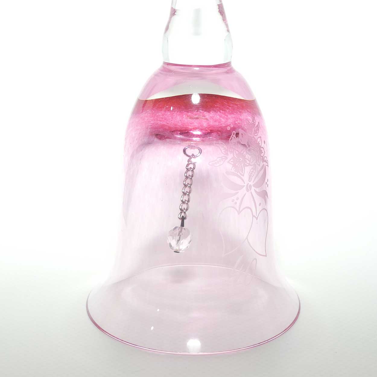 Cranberry Glass Bell | engraved for 40th Wedding Anniversary | Ruby Wedding