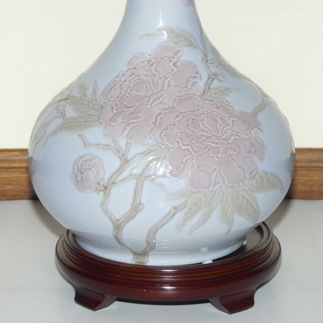 Lladro vase Blue Peonys | 49cm tall