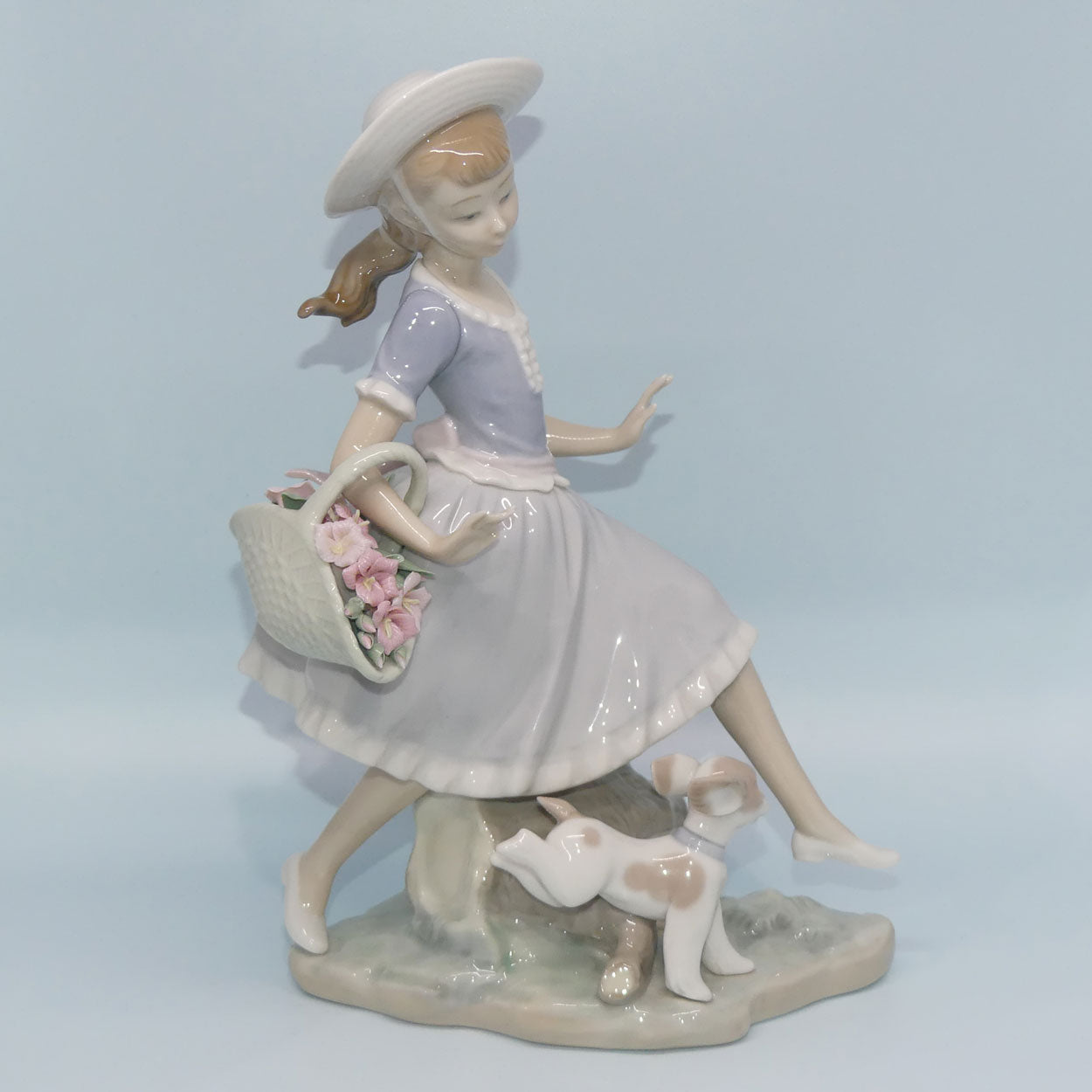 Lladro figure Country Lass with Dog | Mirth in the Country #4920