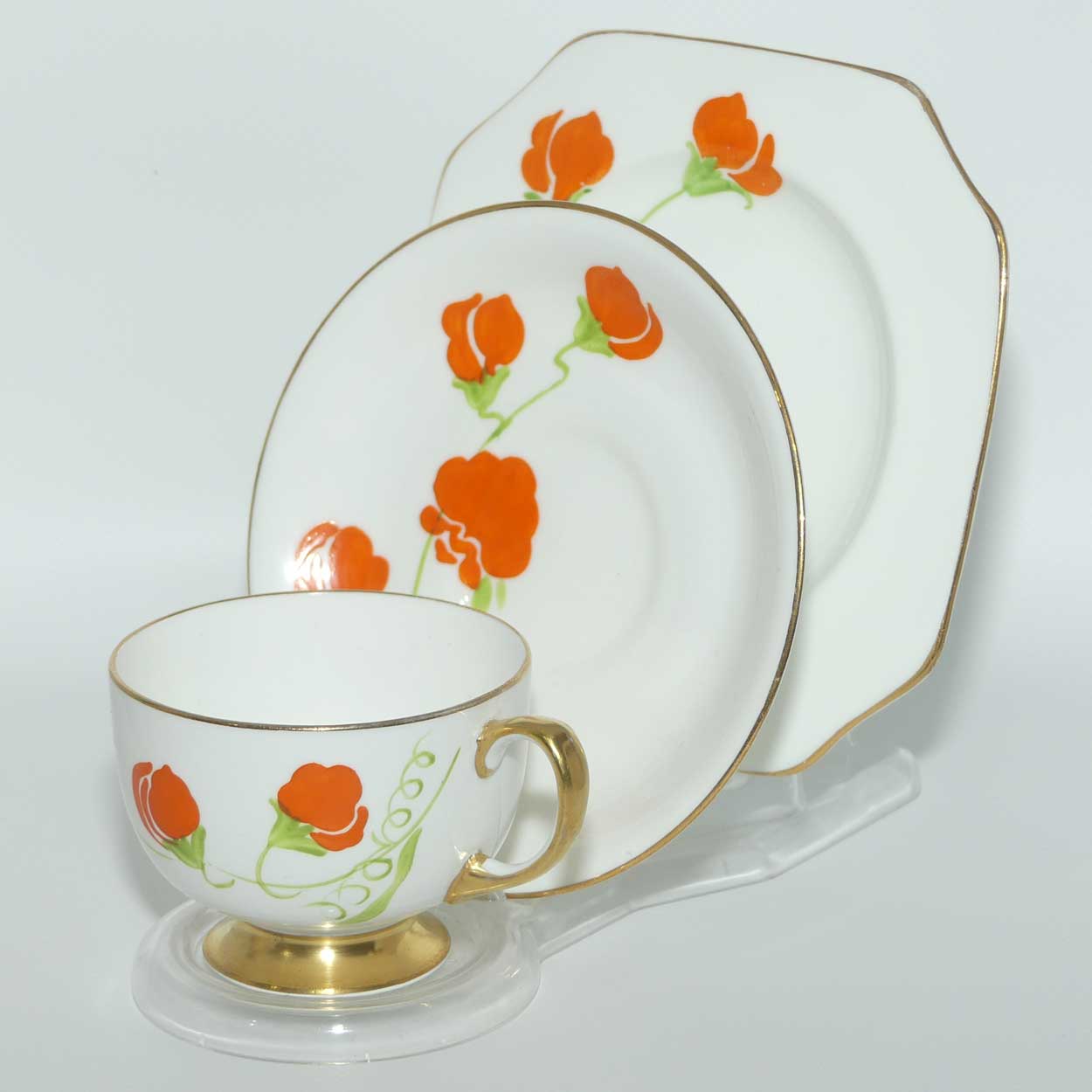 Carlton Ware | Carlton China Orange Poppy trio | Pattern 4992