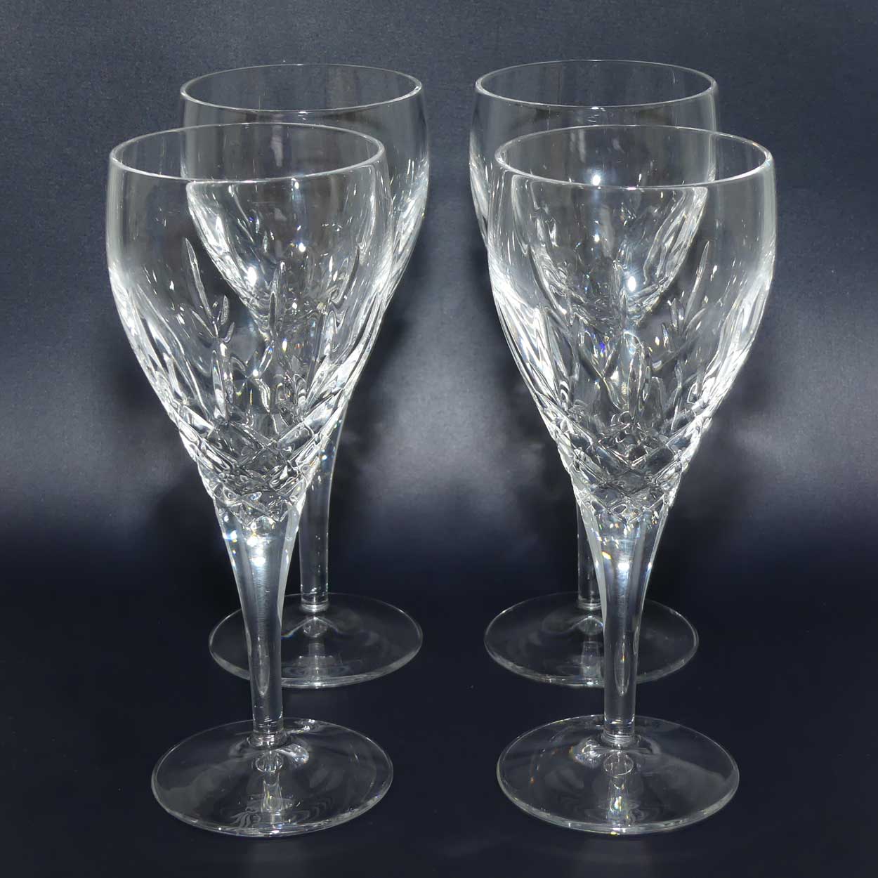 Set of 4 Royal Doulton Crystal wine glasses