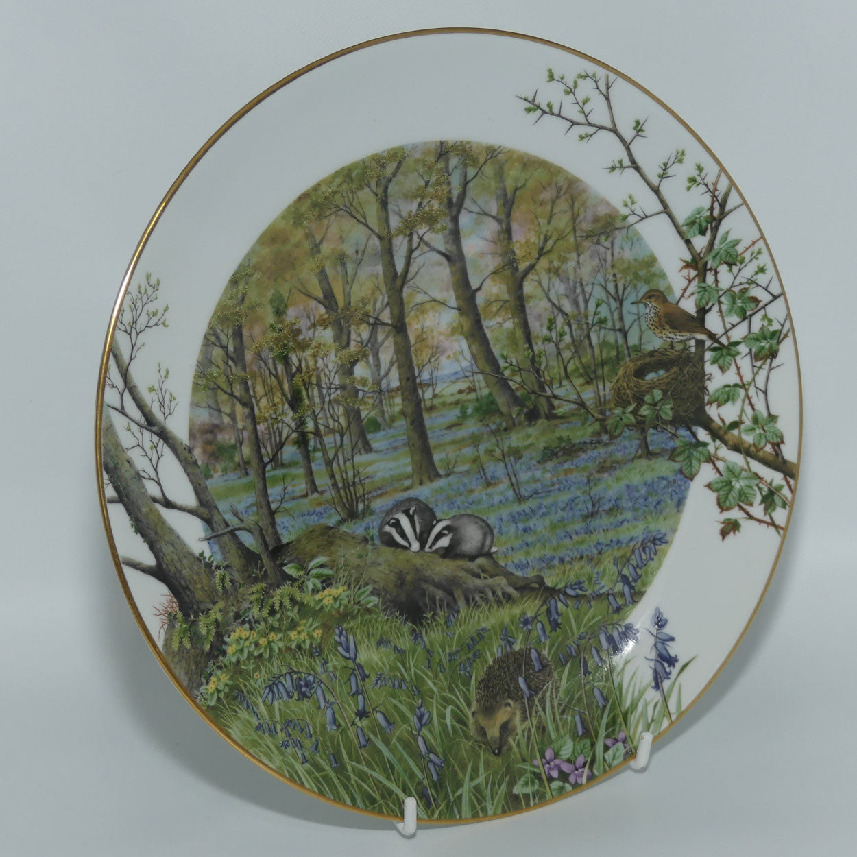 Royal Worcester for Franklin Porcelain | Peter Barnett | Months series | plate #4 | The Woodlands in April