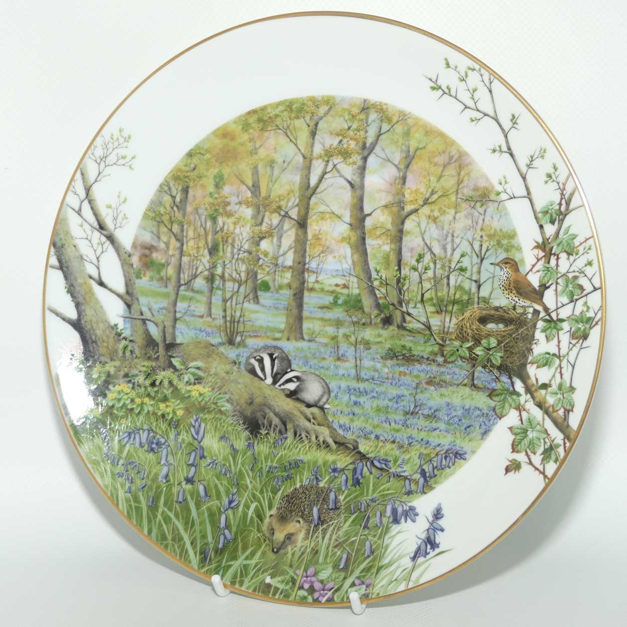 Royal Worcester for Franklin Porcelain | Peter Barnett | Months series | plate #4 | The Woodlands in April