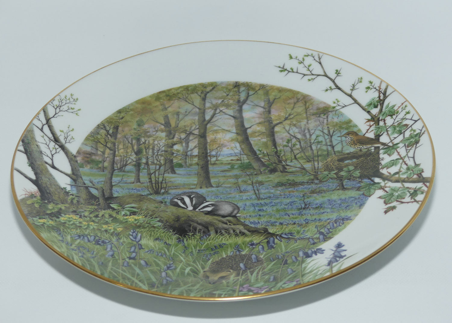 Royal Worcester for Franklin Porcelain | Peter Barnett | Months series | plate #4 | The Woodlands in April