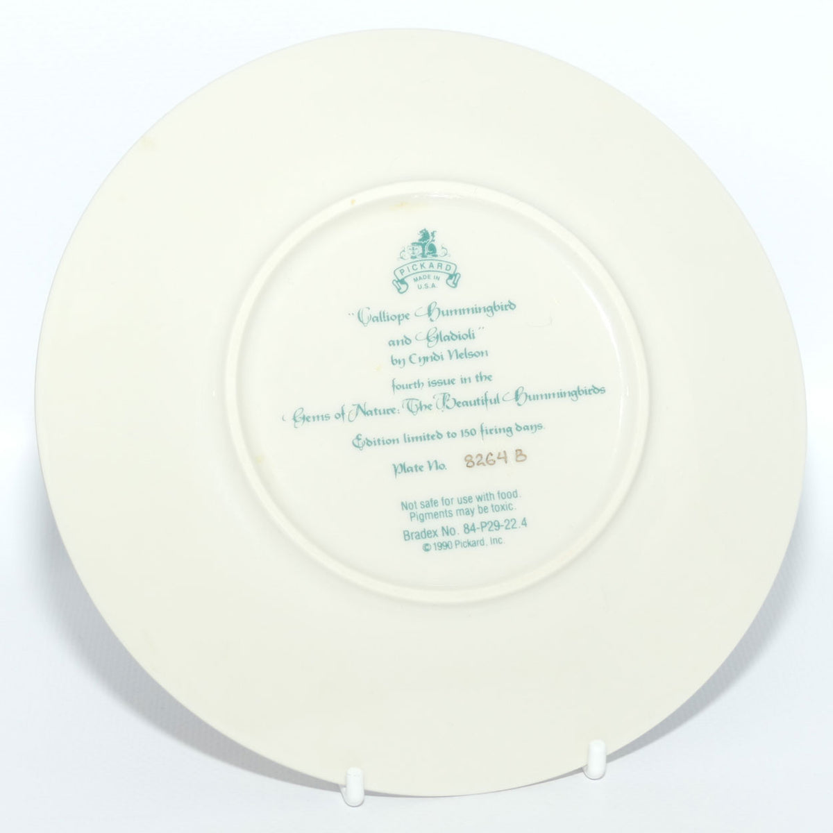 Bradex 84 P29 22.4 plate | Gems of Nature | Calliope Hummingbird and Gladioli + Cert