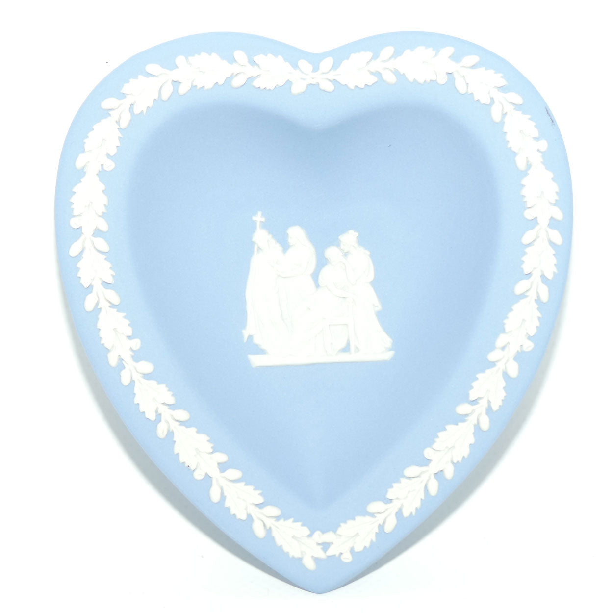 Wedgwood Jasper | White on Pale Blue heart shape plate | 4 Grecian Maidens