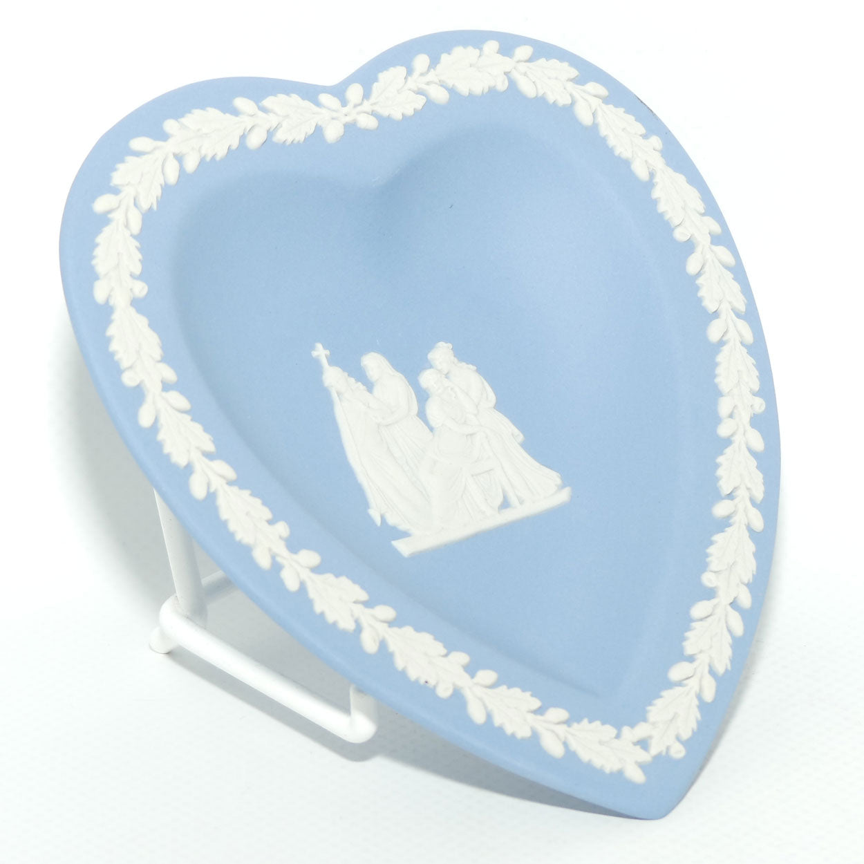 Wedgwood Jasper | White on Pale Blue heart shape plate | 4 Grecian Maidens