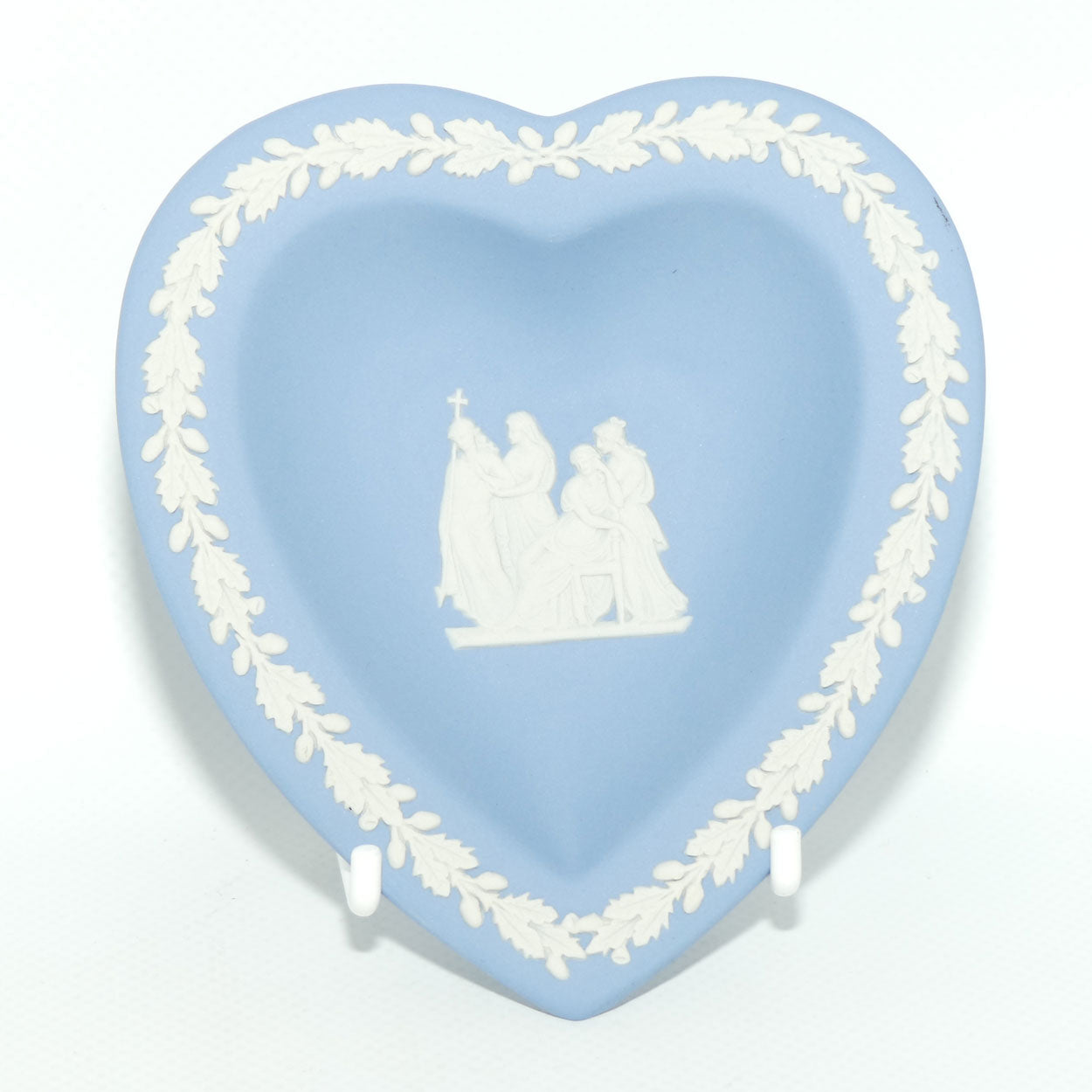 Wedgwood Jasper | White on Pale Blue heart shape plate | 4 Grecian Maidens