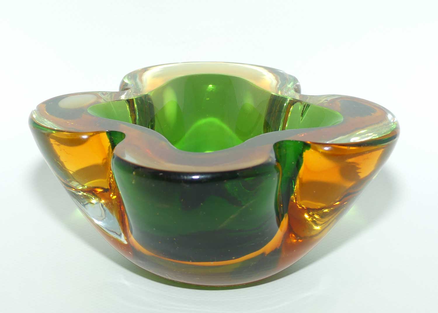 Murano Glass Geode Bowl | Four section Crimped design
