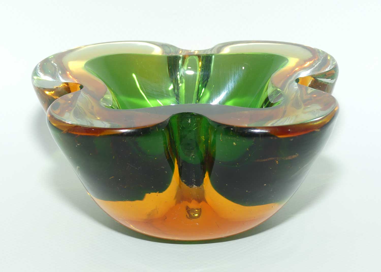 Murano Glass Geode Bowl | Four section Crimped design