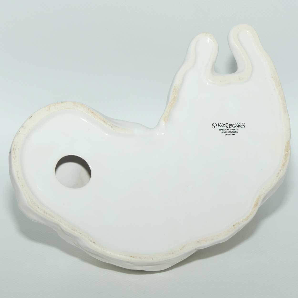 Sylvac #5326 | Long Haired Cat | White with Green Eyes