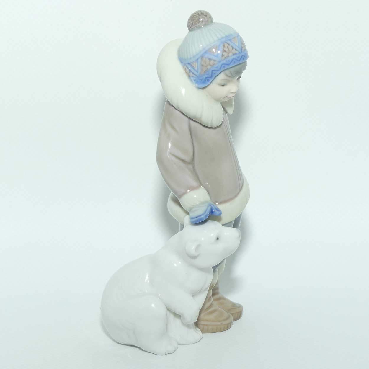 Lladro figure Eskimo Boy with Pet | Boy with Polar Bear Cub | #5238