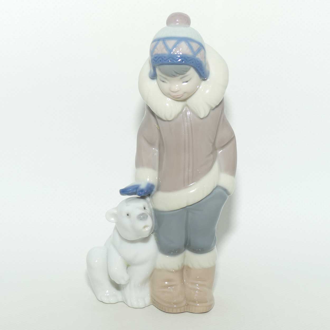 Lladro figure Eskimo Boy with Pet | Boy with Polar Bear Cub | #5238 | #3 | boxed