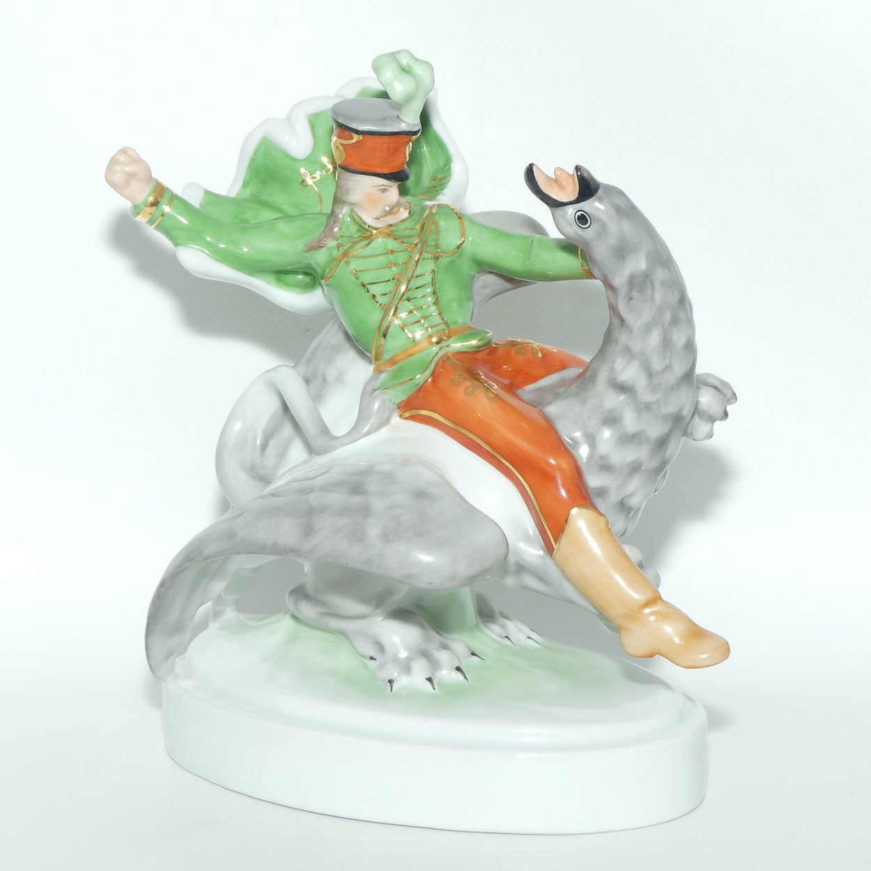 Herend Hungary figure 5498 | Hussar fights the Griffin