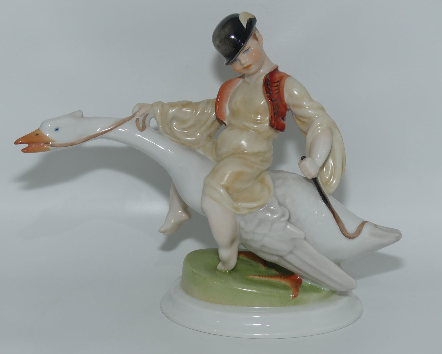 Herend Hungary figure Boy Riding Goose | 5515 | Large
