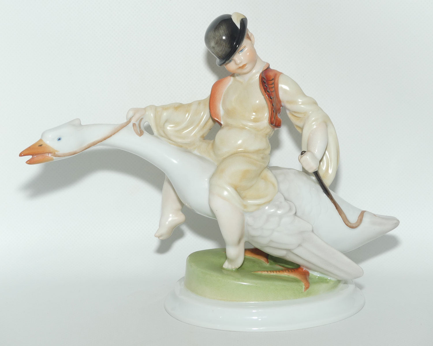 Herend Hungary figure Boy Riding Goose | 5515 | Large