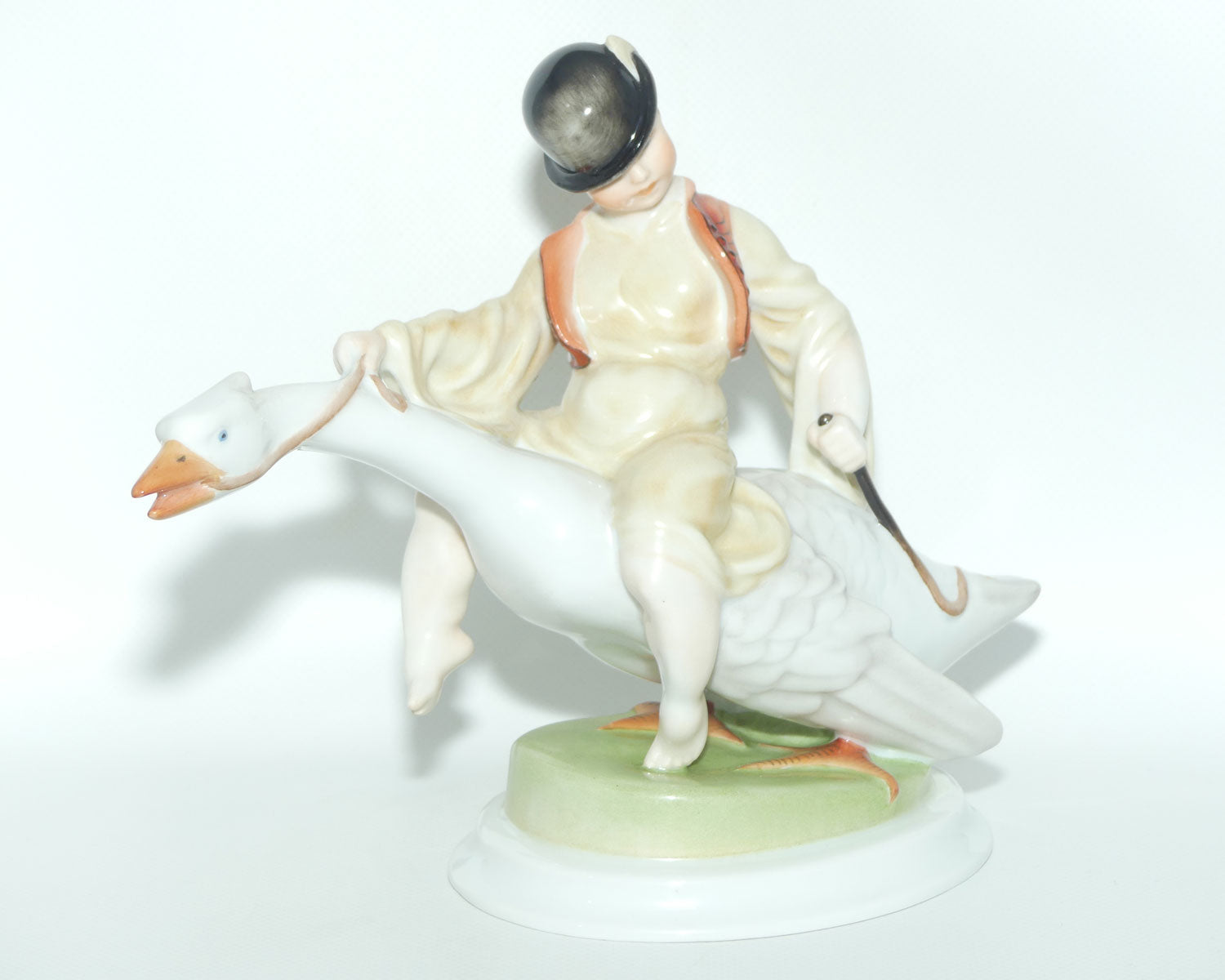Herend Hungary figure Boy Riding Goose | 5515 | Large