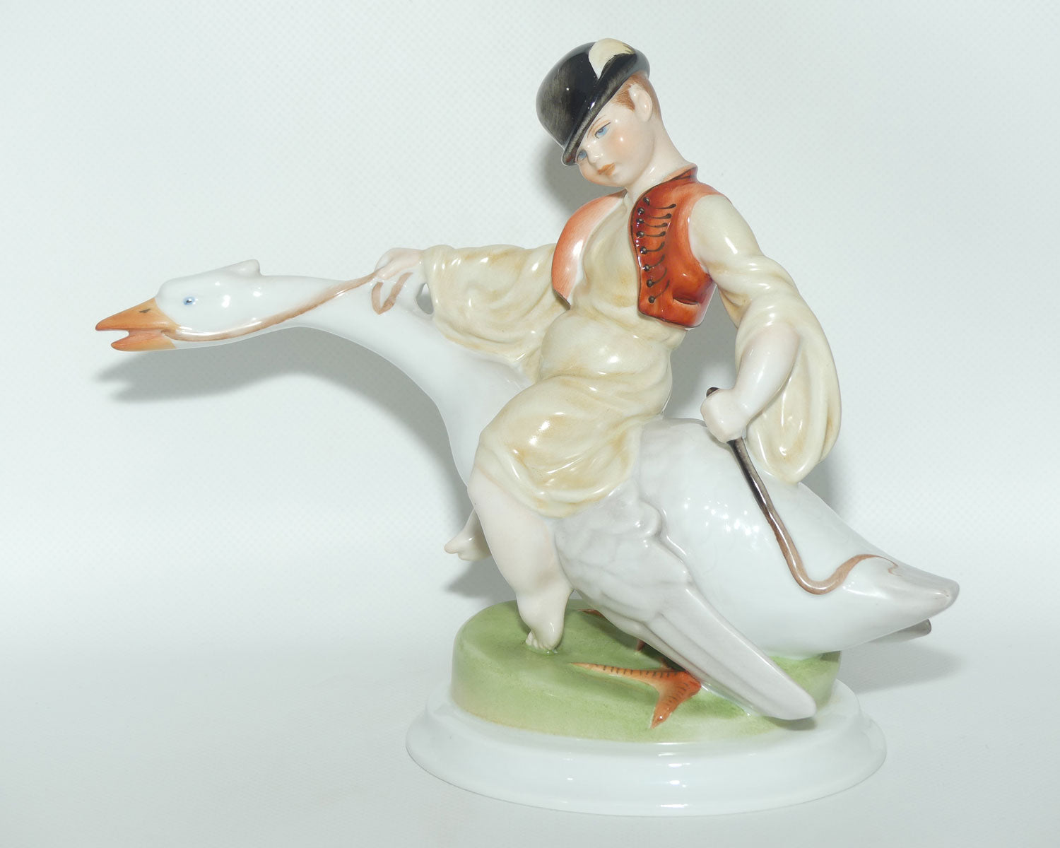 Herend Hungary figure Boy Riding Goose | 5515 | Large