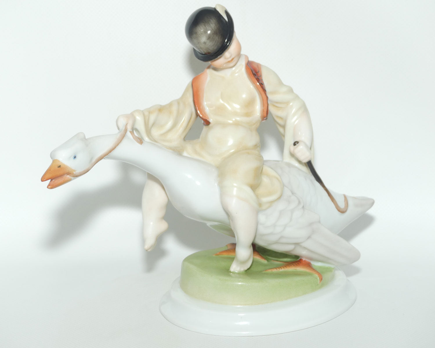Herend Hungary figure Boy Riding Goose | 5515 | Large