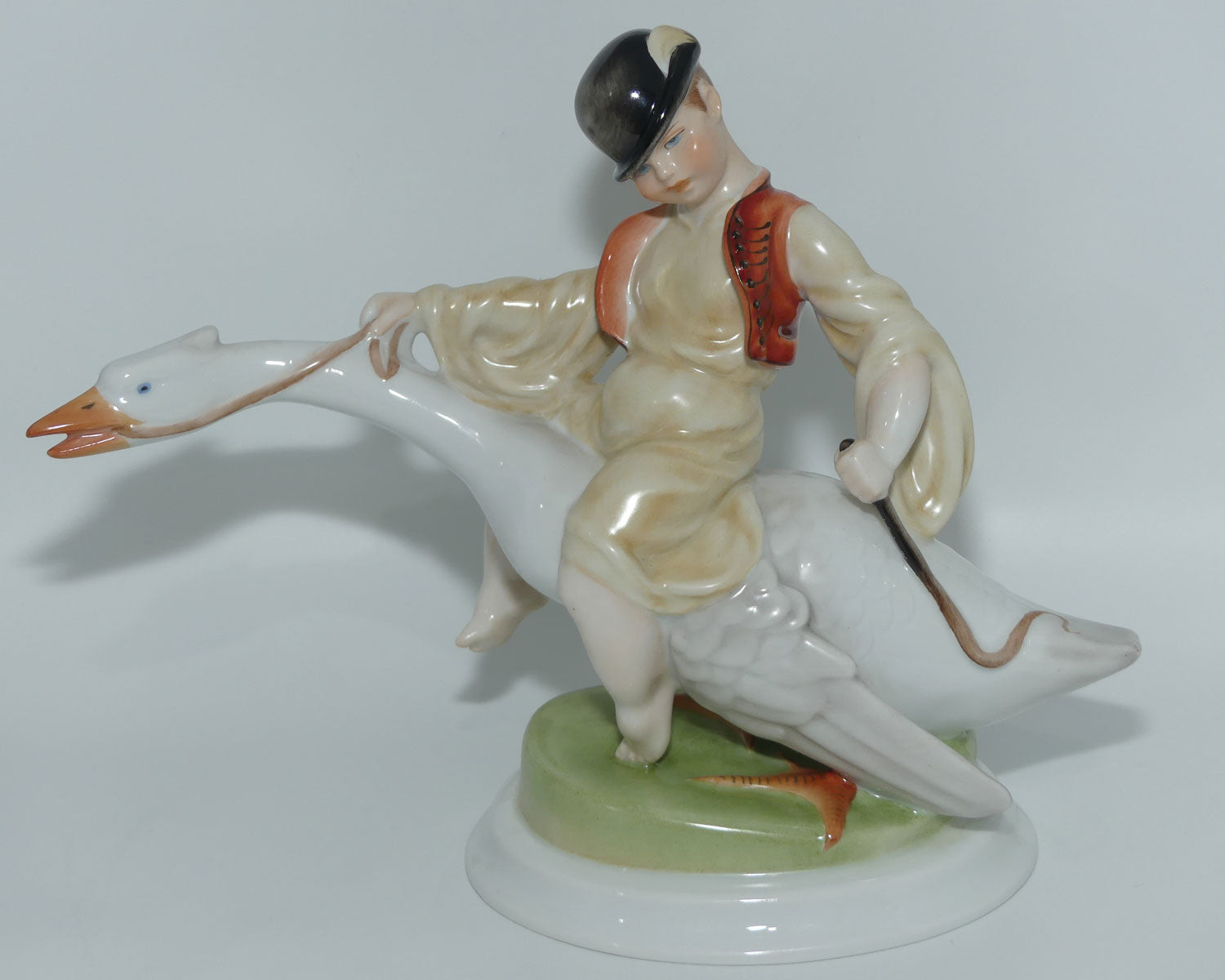 Herend Hungary figure Boy Riding Goose | 5515 | Large