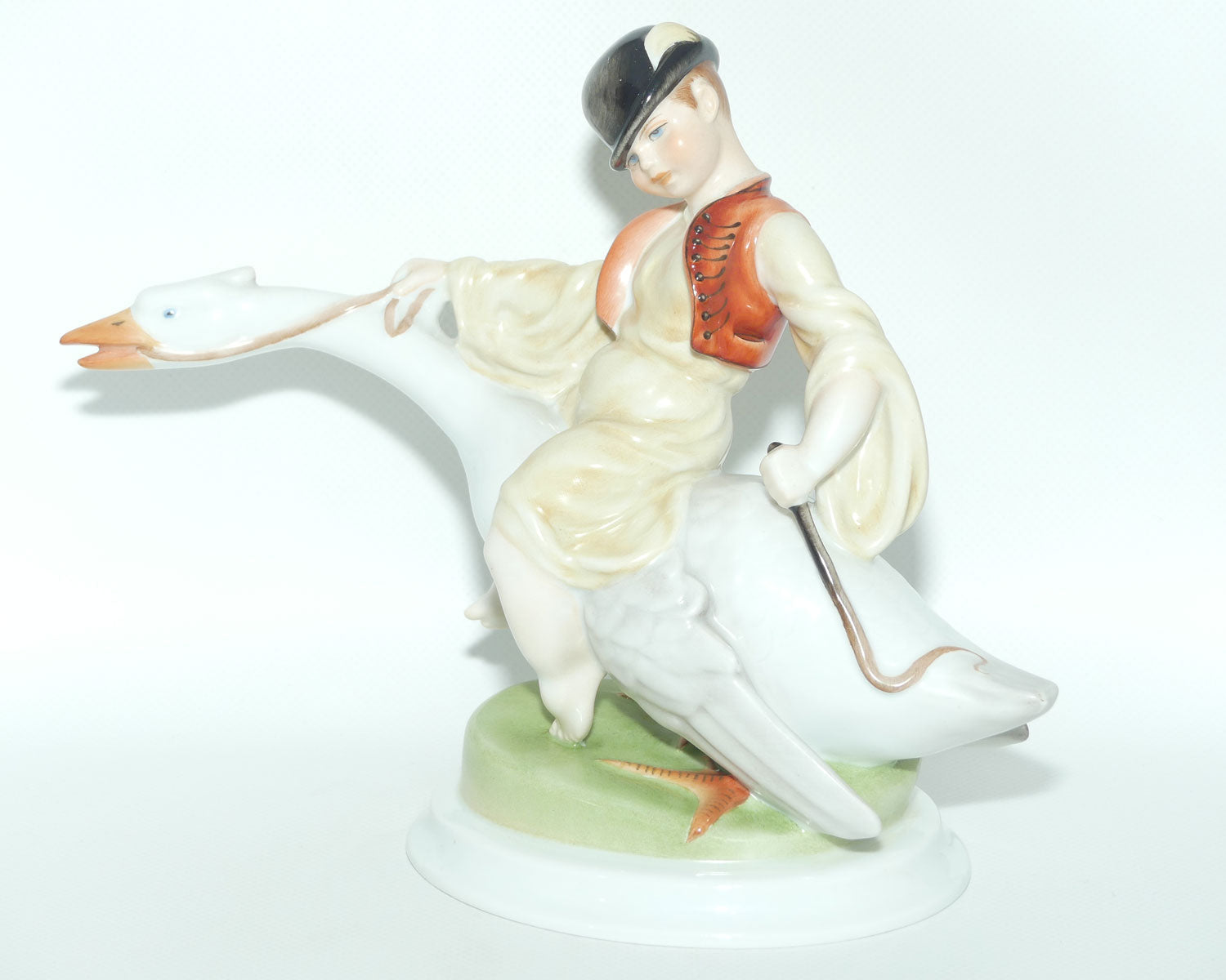 Herend Hungary figure Boy Riding Goose | 5515 | Large