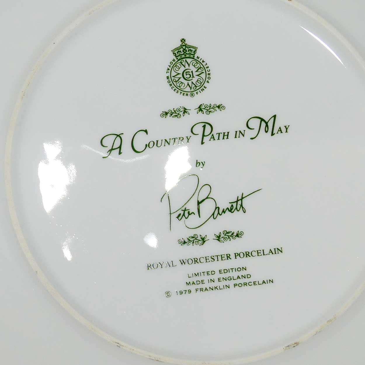 Royal Worcester for Franklin Porcelain | Peter Barnett | Months series | plate #5 | A Country Path in May