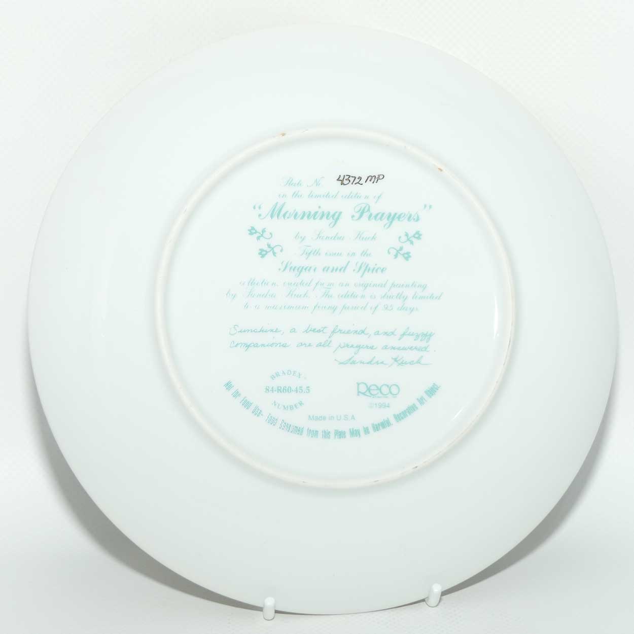 Bradex 84 R60 45.5 plate | Sugar and Spice by Sandra Kuck | Morning Prayers