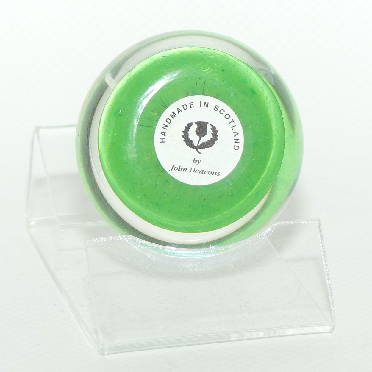 John Deacons Scotland Complex 5 Spoke miniature paperweight | Lime Green