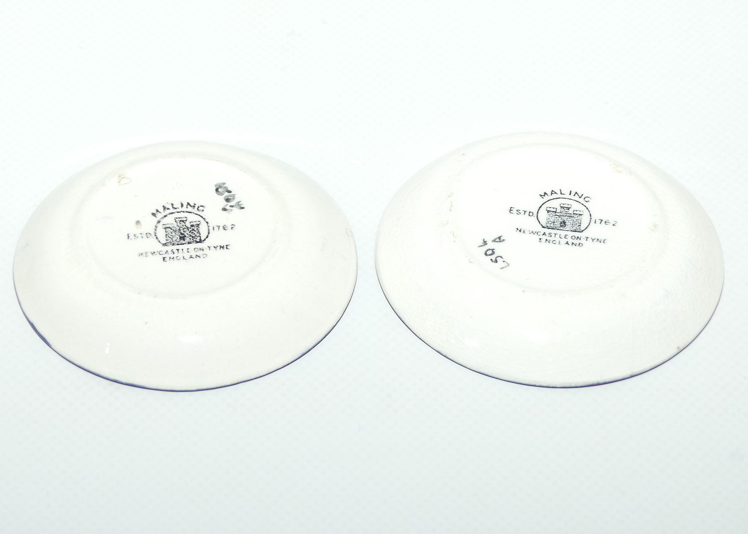 Maling pair of Butter Dishes | Peona | Deep Blue 6504