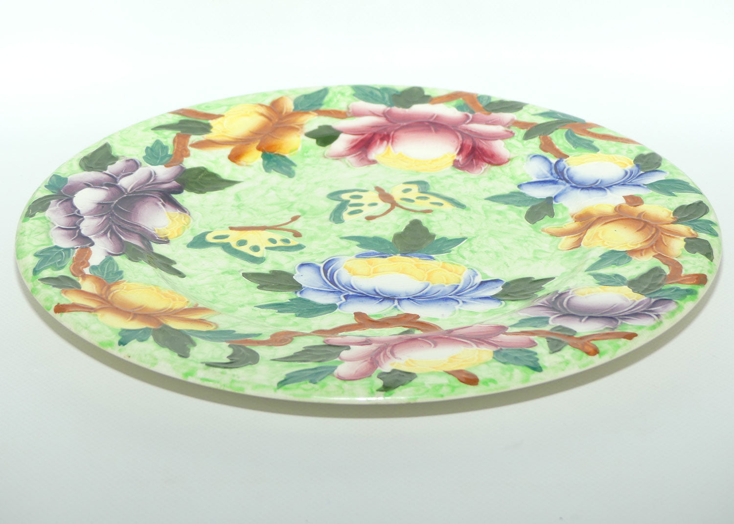 Maling plate Peona and Butterflies | Dappled Light Green 6505