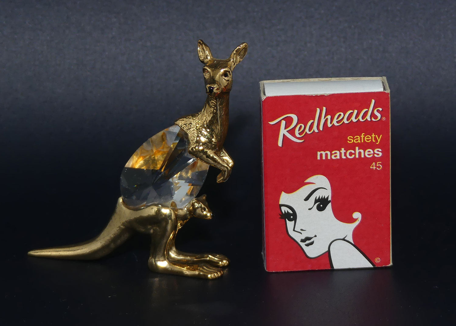 Lencia Austria | Star Collection crystal figure | 66.047 Kangaroo and Joey | boxed