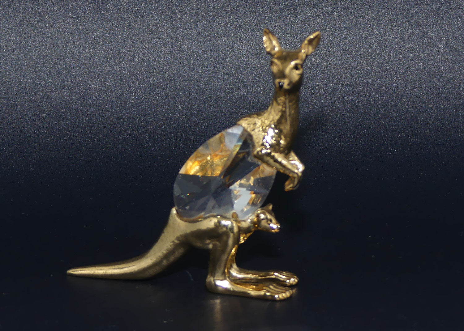 Lencia Austria | Star Collection crystal figure | 66.047 Kangaroo and Joey | boxed