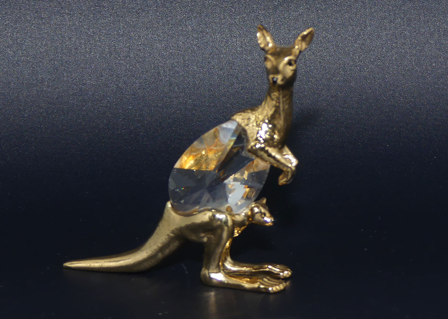 Lencia Austria | Star Collection crystal figure | 66.047 Kangaroo and Joey | boxed